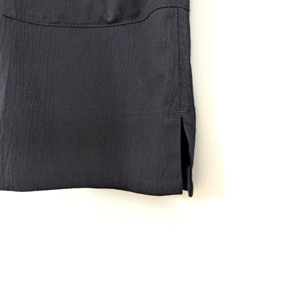 NWT Everlane Seersucker Puff Sleeve Mini Dress Black Size Medium - Picture 10 of 16